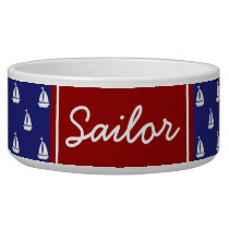 Sail Away on Blue Personalized Bowl