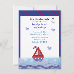 Sail Away On The Waves Invitation