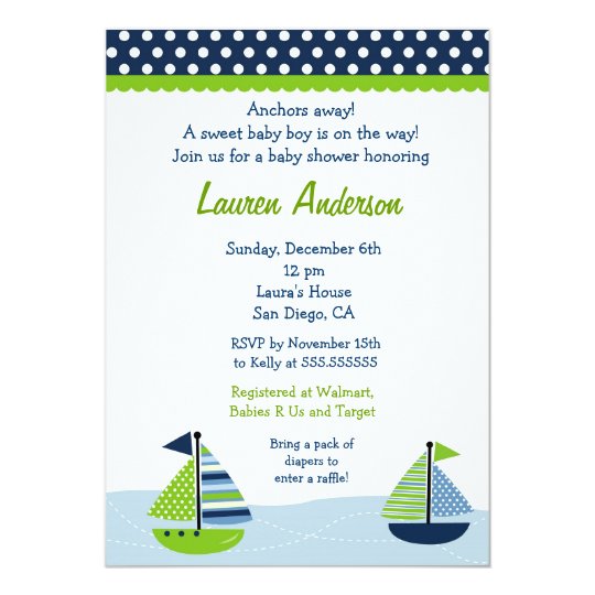 Sail Away Sailboat Baby Shower Invitations Zazzle