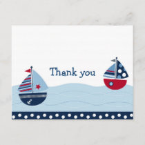 Sail Away Sailboat Nautical Thank You Note Cards