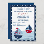 Sail Away Sailboat Ocean Baby Shower Invitations (Front/Back)