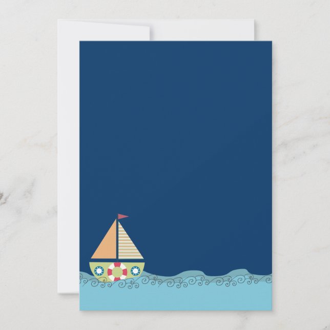 Sail Away Sailing Boat Boys Birthday Invite (Front)
