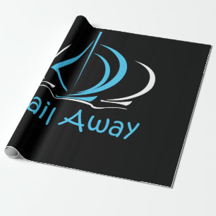 Sail Away Sailing Sailboat Boat Sand Ocean Gul Wrapping Paper