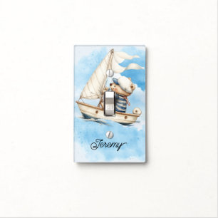 Sail Away Teddy Bear Light Switch Cover