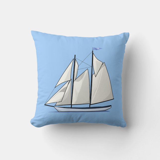 Sail Away Throw Pillow (Front)