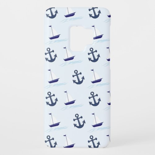 Sail Boat and Anchor Pattern Case_Mate Samsung Galaxy S9 Case