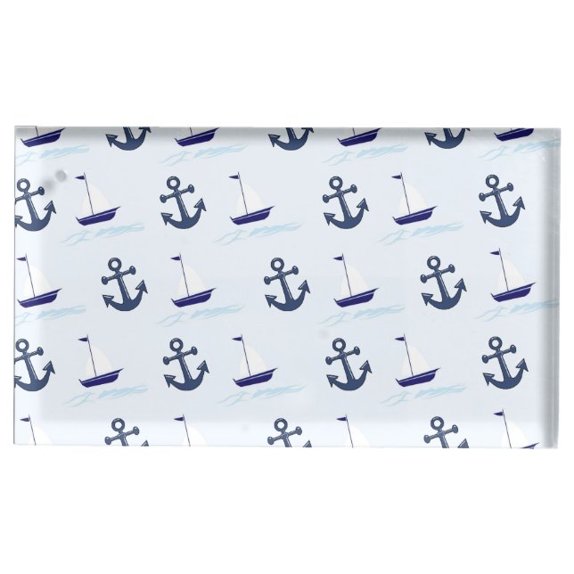 Sail Boat and Anchor Pattern Table Card Holder (Front)
