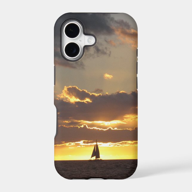 Sail boat at sunset iphone case (Back)