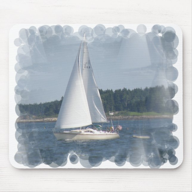 Sail Boat Bubbles Mouse Pad (Front)