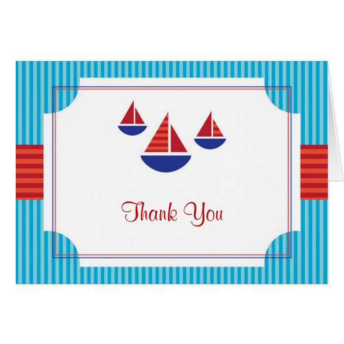 Sail Boat Card Thank You Card or Note Card