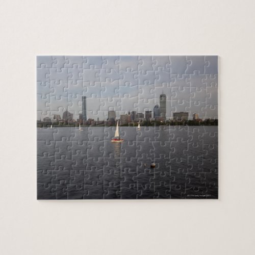 Sail Boat Charles River Boston MA Jigsaw Puzzle