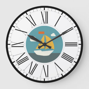 Sail Boat, Coastal Design Wall Clock