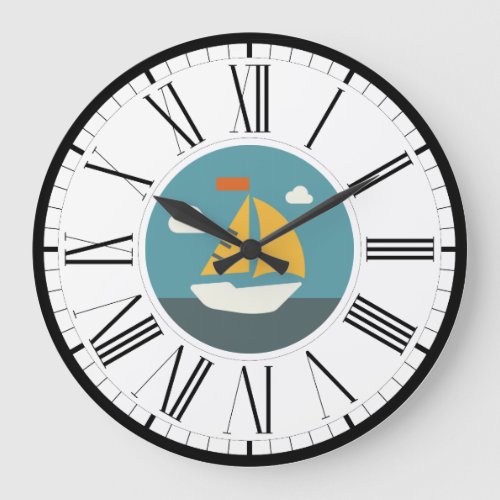 Sail Boat Coastal Design Wall Clock