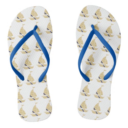 Sail Boat Design Flip Flops