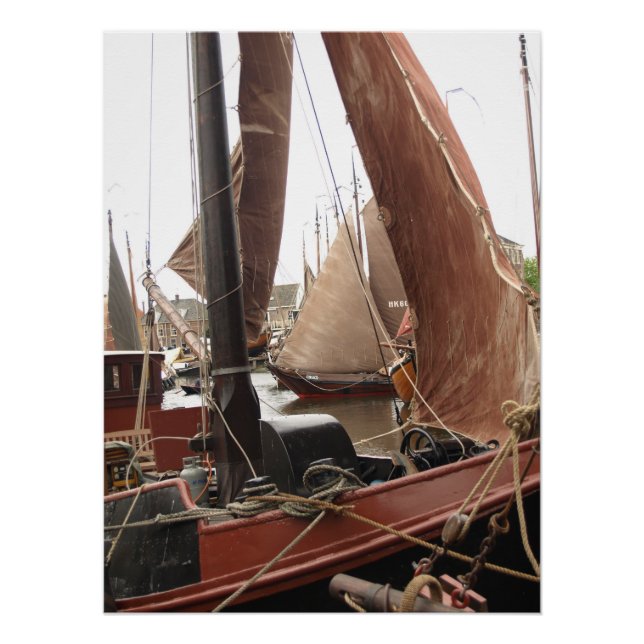 Sail boat, Harbor  Poster (Front)