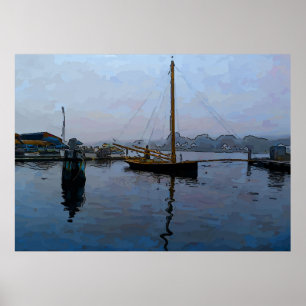 Sail Boat In Harbor Poster