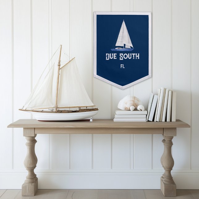 Sail Boat Name Wall Felt Pennant (Personalized Sail boat Name Felt pennant banner)