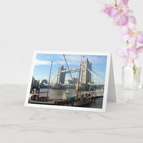 Sail Boat on the River Thames London England Card