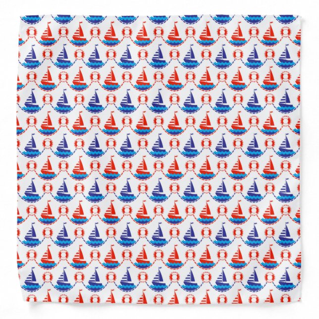 Sail Boat Pattern Bandana (Front)