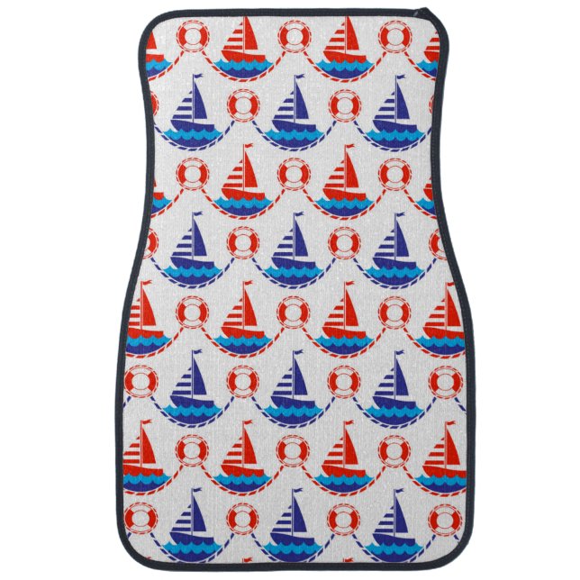 Sail Boat Pattern Car Mat (Front)