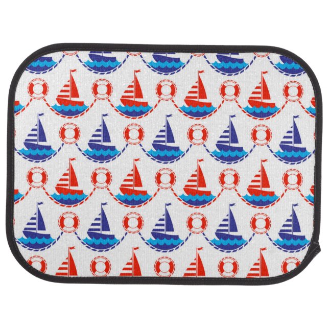 Sail Boat Pattern Car Mat (Rear)