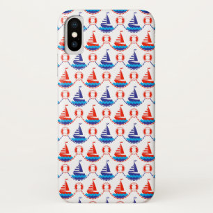 Sail Boat Pattern iPhone X Case