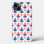 Sail Boat Pattern iPhone 13 Case