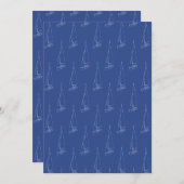 Sail boat pattern. Dark Blue. (Front/Back)