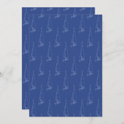 Sail boat pattern. Dark Blue. (Front/Back)