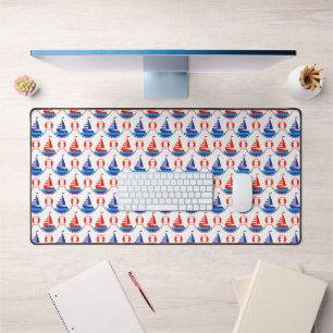 Sail Boat Pattern Desk Mat