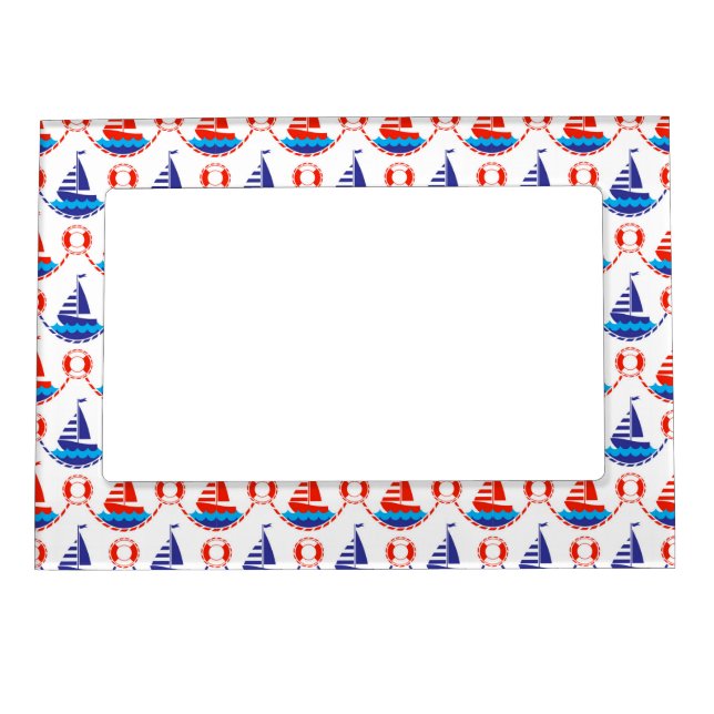 Sail Boat Pattern Magnetic Photo Frame (Front)