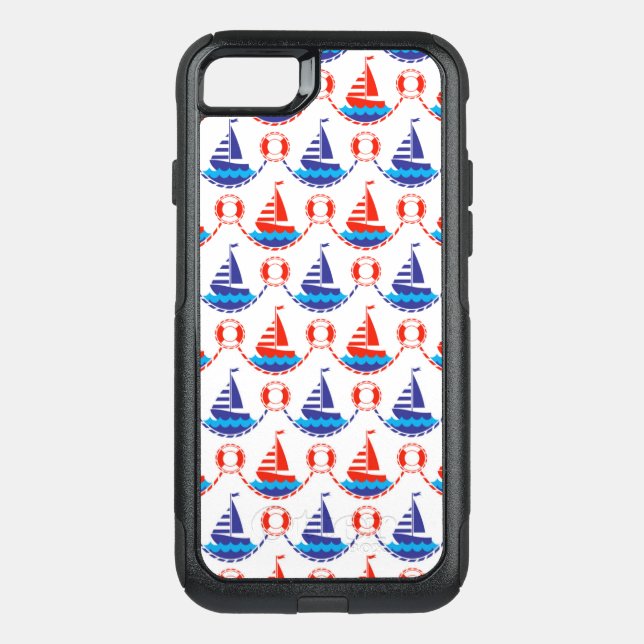 Sail Boat Pattern Otterbox iPhone Case (Back)