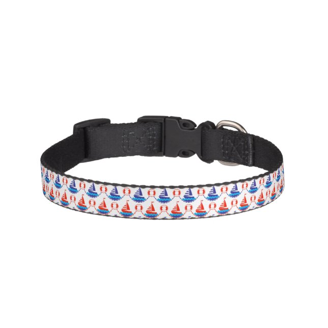 Sail Boat Pattern Pet Collar (Front)