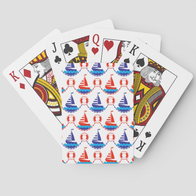 Sail Boat Pattern Poker Cards (Back)