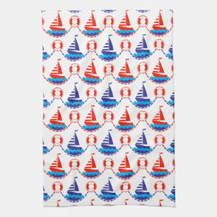 Sail Boat Pattern Towel