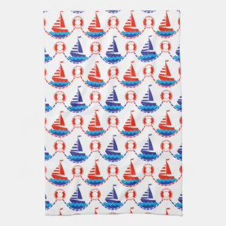 Sail Boat Pattern Towel