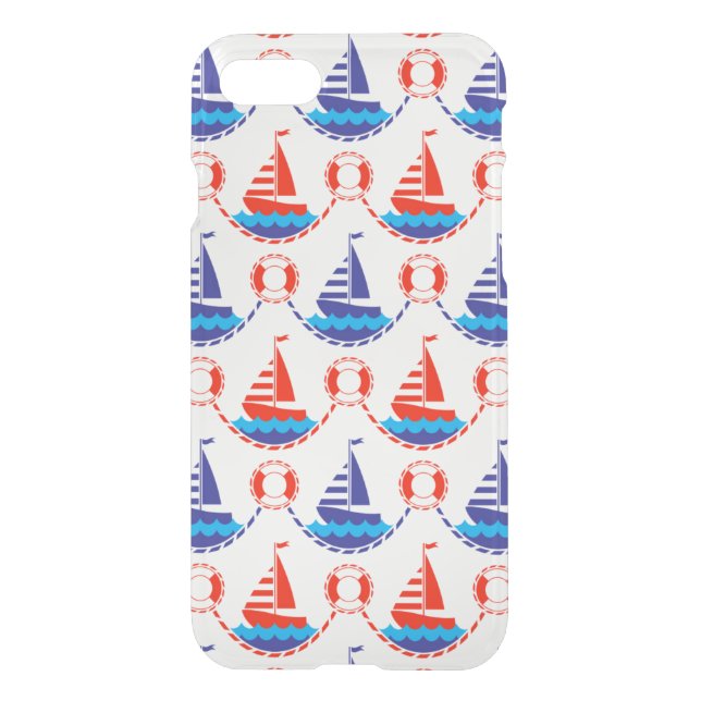 Sail Boat Pattern Uncommon iPhone Case (Back)