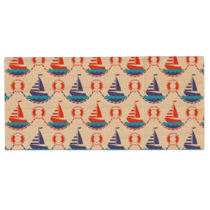 Sail Boat Pattern Wood Flash Drive