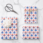 Sail Boat Pattern Wrapping Paper Sheets
