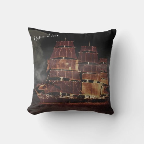 Sail Boat Pirate Ship Throw Pillow