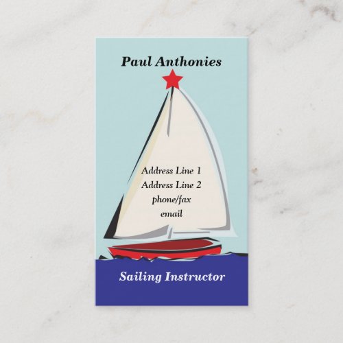 Sail Boat Profile Card Business Card Template