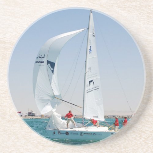 Sail Boat Race Sandstone Coaster