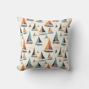 Sail Boat Sailing Throw Pillow