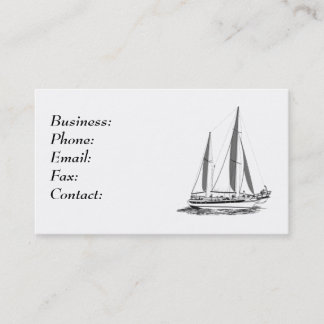 Sail Boat White Business Card Template