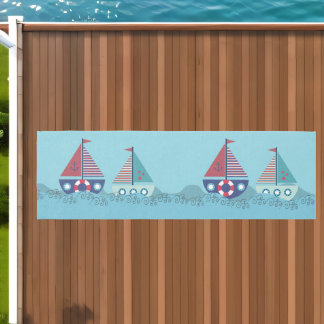 Sail Boats Yacht Ocean Sailing Carpet Rug