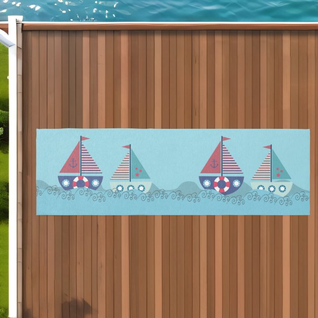 Sail Boats Yacht Ocean Sailing Carpet Rug (Insitu (Outdoor 1))