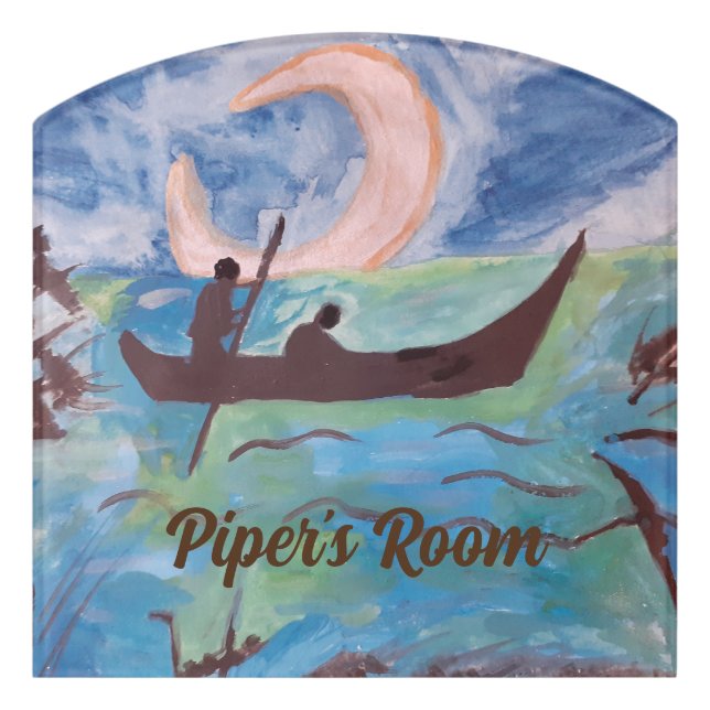 Sail by Moonlight Personalized Door Sign (Contour Front)