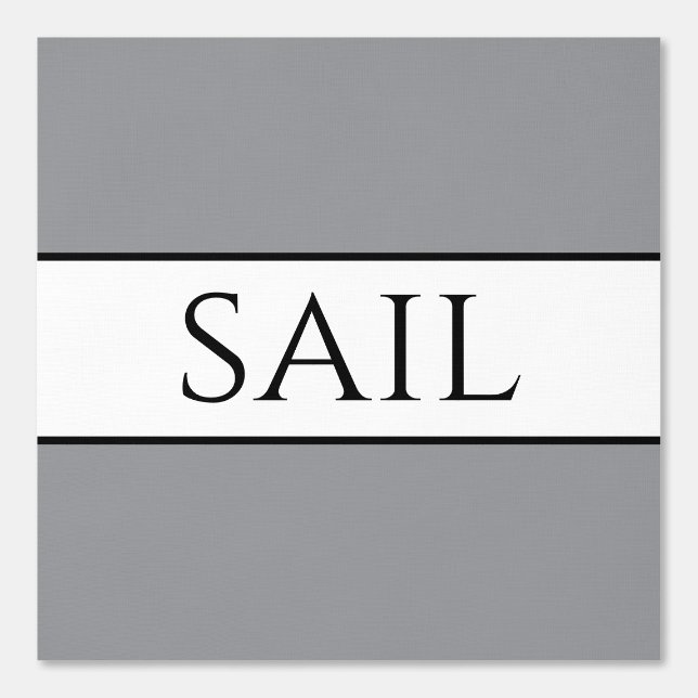 SAIL Chic Modern Nautical Gray Black White Stripes Wallpaper (Front)