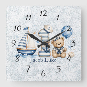 Sail-ebrate One Nautical Square Wall Clock
