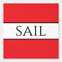 SAIL Fun Nautical Bright Red Black White Stripes